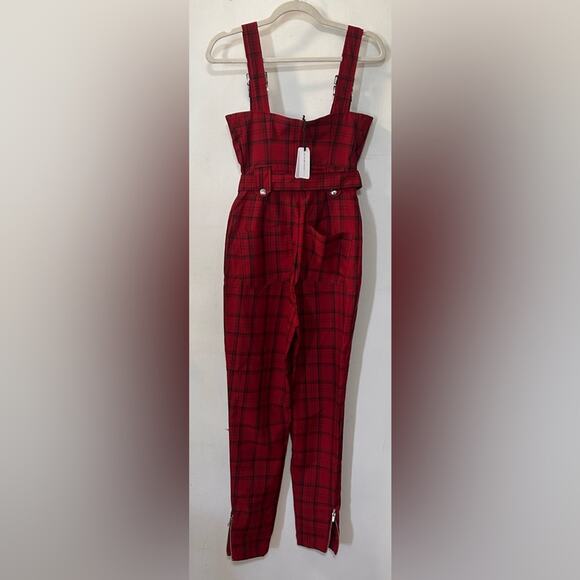 Nwt-WeWoreWhat- Seen on TV- Plaid Moto Overalls XS MSRP $225 - Picture 5 of 7